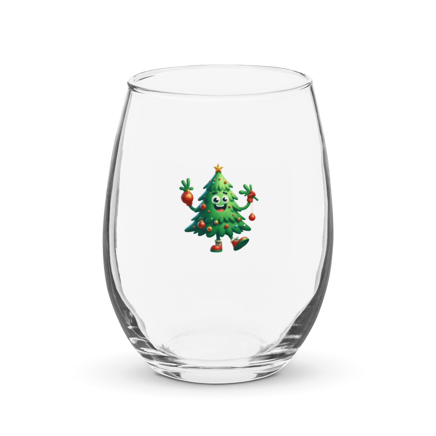 Funny Christmas Tree Stemless Wine Glass
