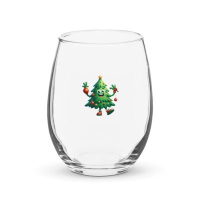 Funny Christmas Tree Stemless Wine Glass