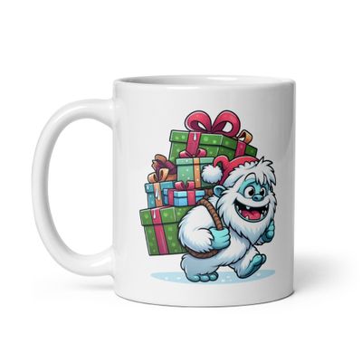Funny Christmas Yeti White Coffee Mug