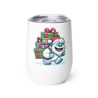 Funny Christmas Yeti Wine Tumbler