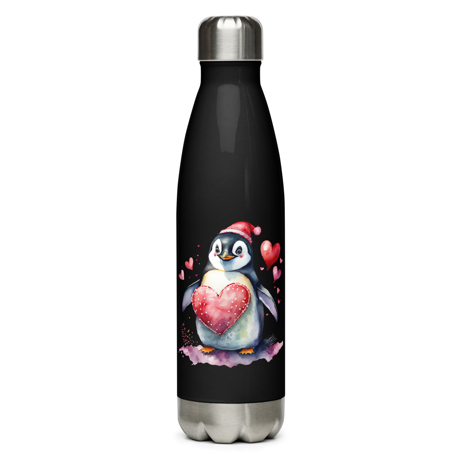 Valentine Love Penguin Stainless Steel Water Bottle
