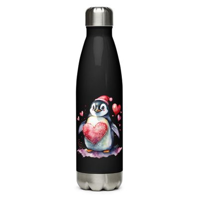 Valentine Love Penguin Stainless Steel Water Bottle