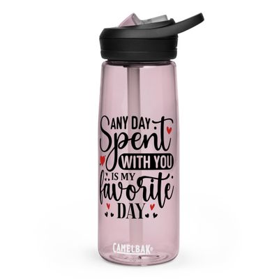  Valentine-Any Day Spent With You Is My Favorite Day Sports Water Bottle