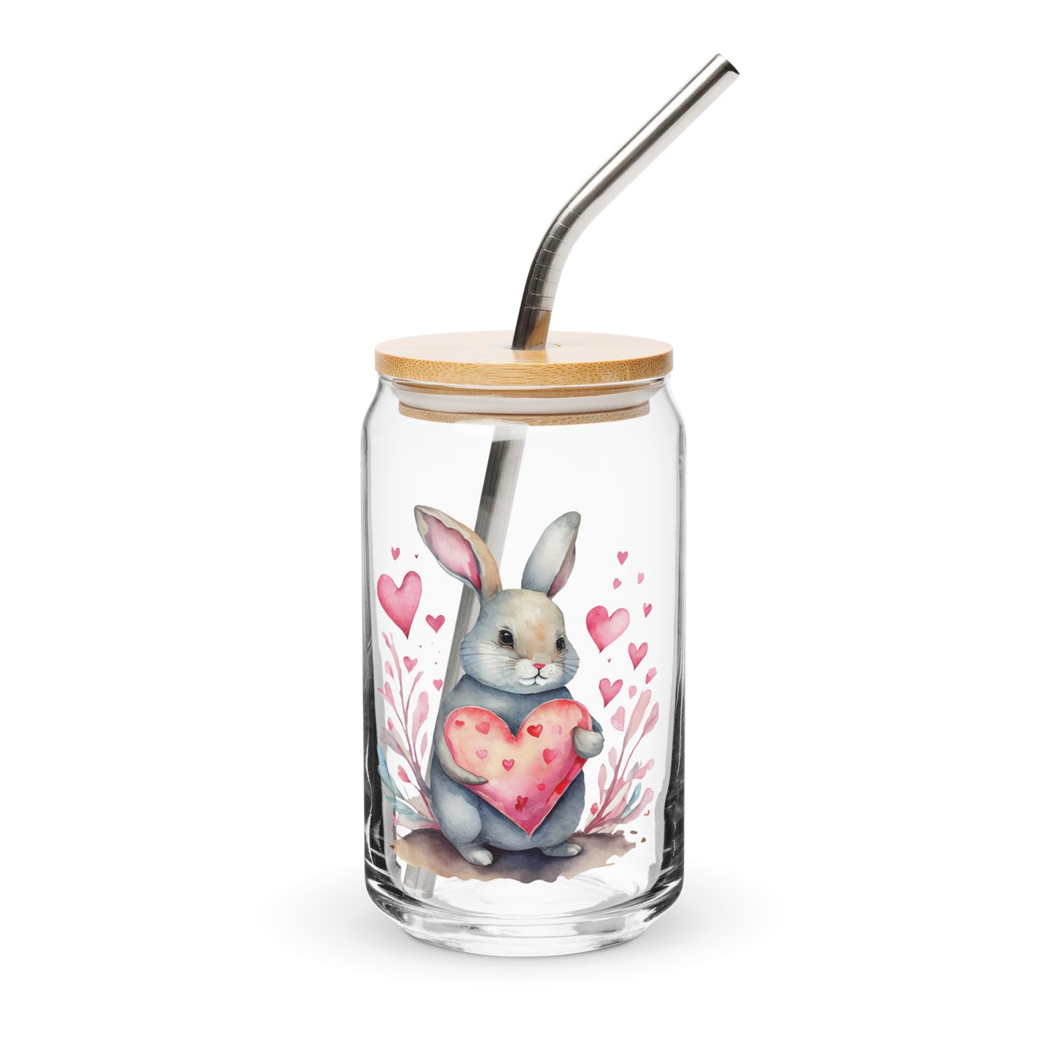 Valentine Rabbit Can-Shaped Glass