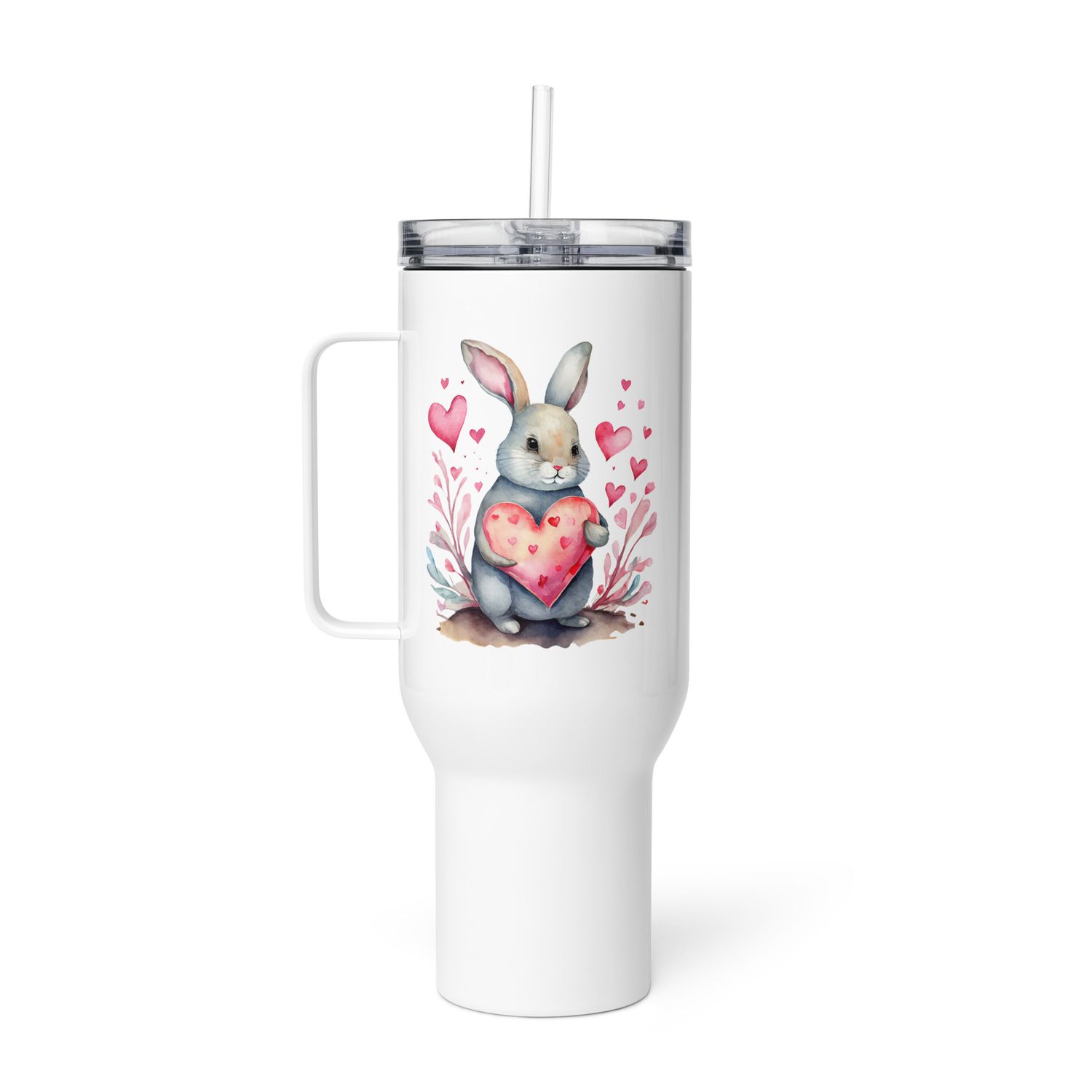 Valentine Rabbit Travel Mug with a Handle
