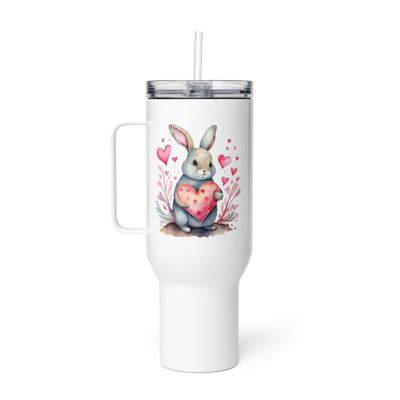 Valentine Rabbit Travel Mug with a Handle