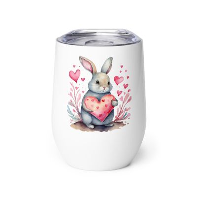 Valentine Rabbit Wine Tumbler