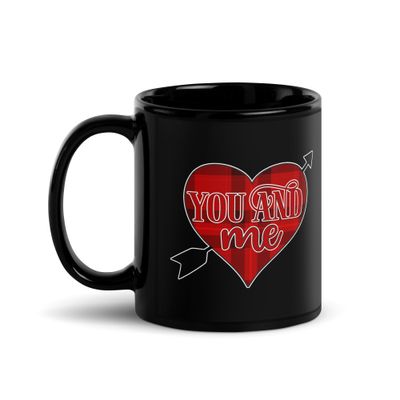 Valentine-You And Me Black Coffee Mug