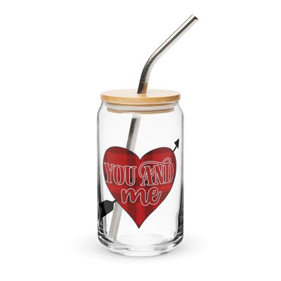 Valentine-You And Me Can-Shaped Glass