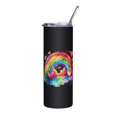 Valentine Love Rainbow Stainless Steel Tumbler