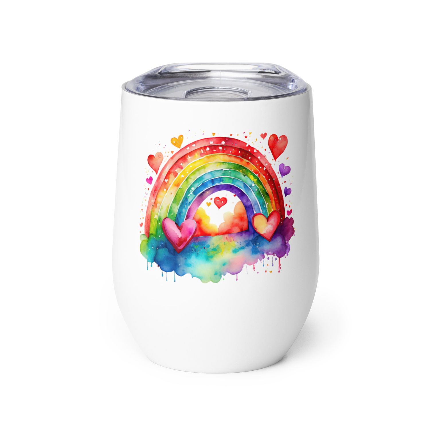 Valentine Love Rainbow Wine Tumbler