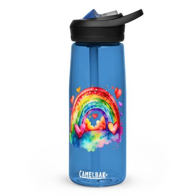 Valentine Love Rainbow Sports Water Bottle