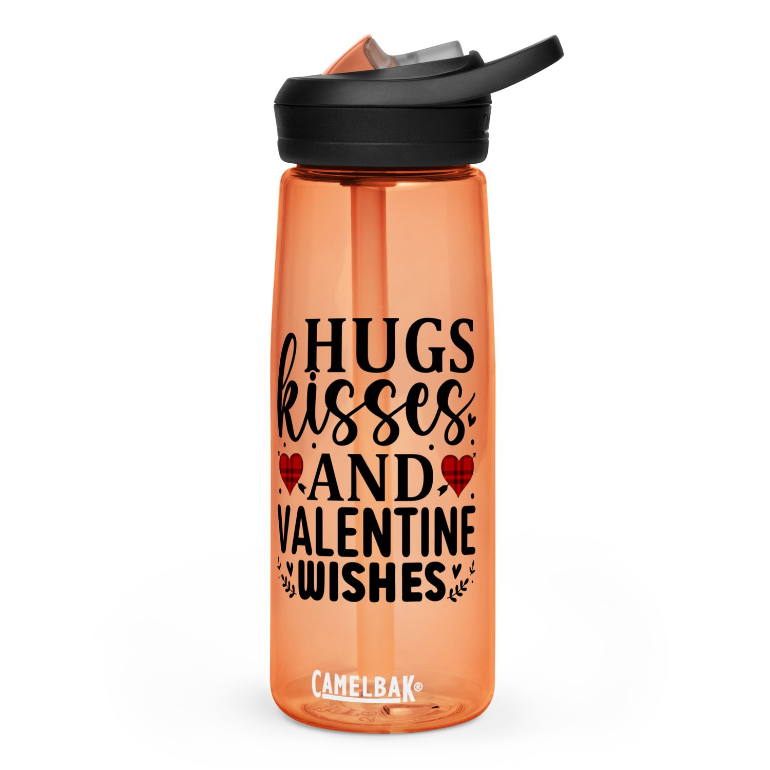 Valentine-Hugs Kisses And Valentine Wishes Sports Water Bottle