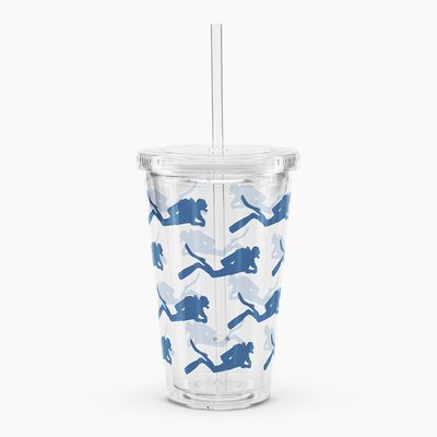 Clear Plastic Tumblers Scuba Diving Designs