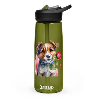 Cute Valentine Puppy Sports Water Bottle
