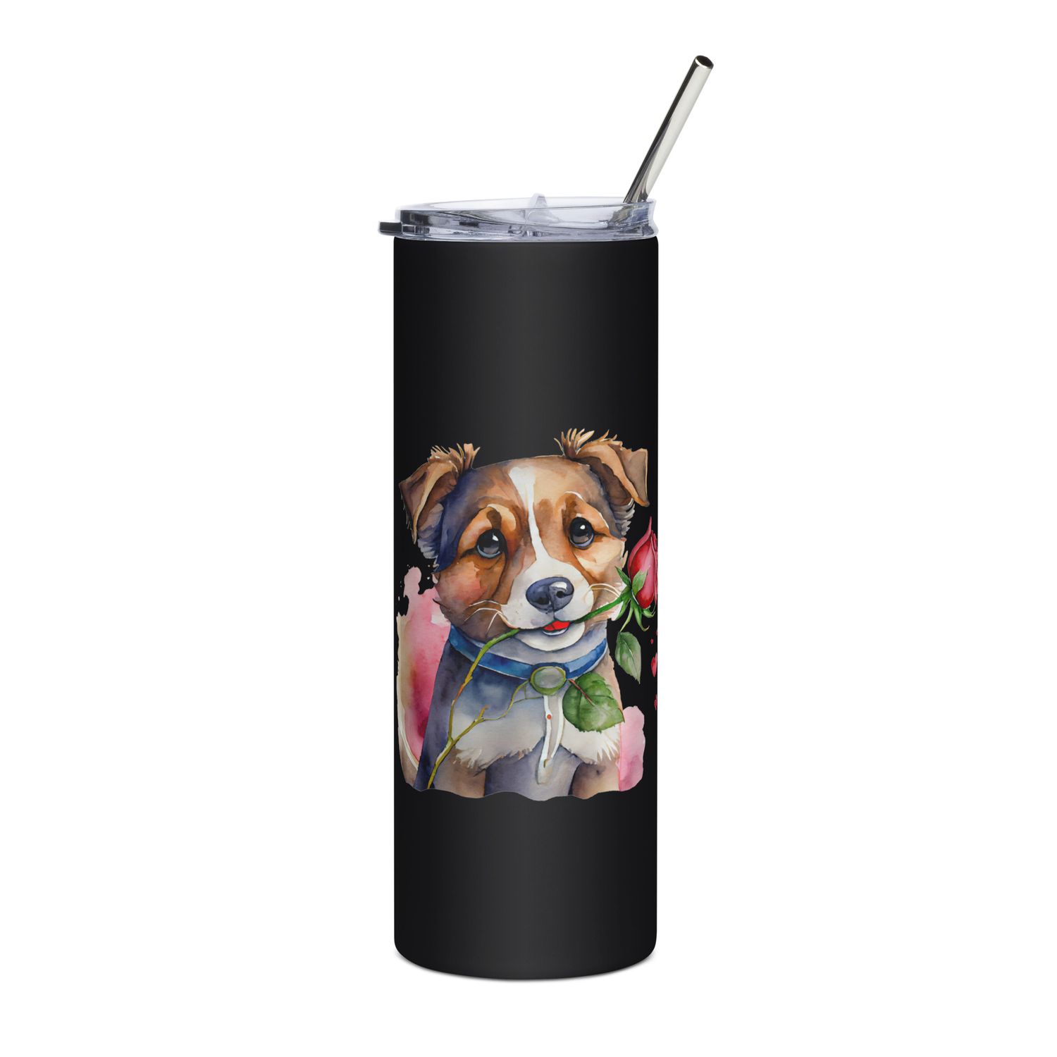 Cute Valentine Puppy Stainless Steel Tumbler