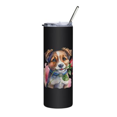 Cute Valentine Puppy Stainless Steel Tumbler