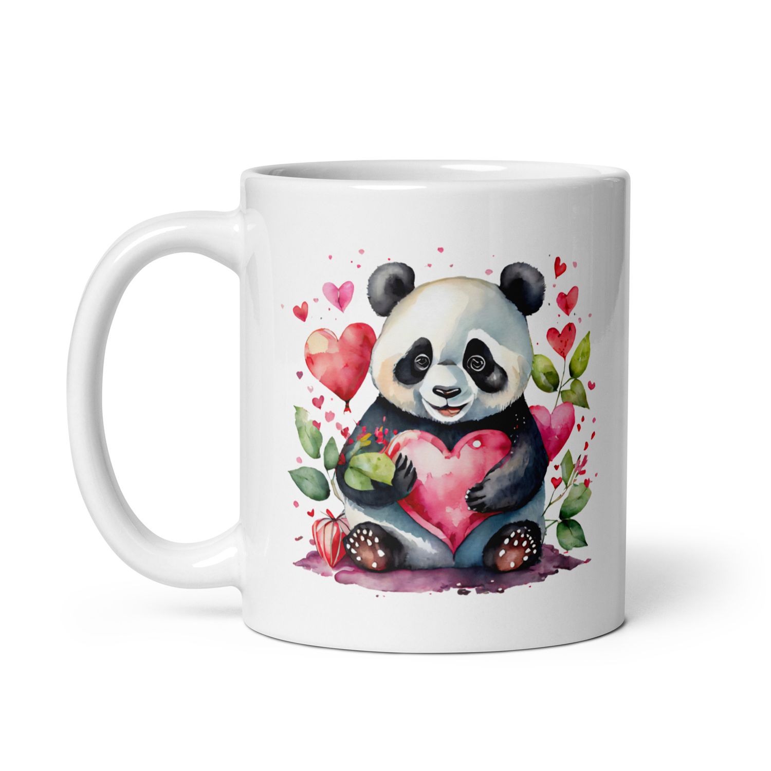 Cute Valentine Panda White Coffee Mug