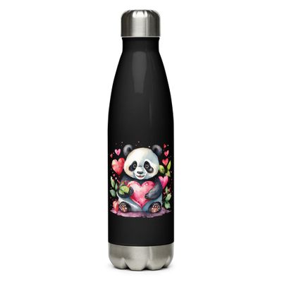 Cute Valentine Panda Stainless Steel Water Bottle