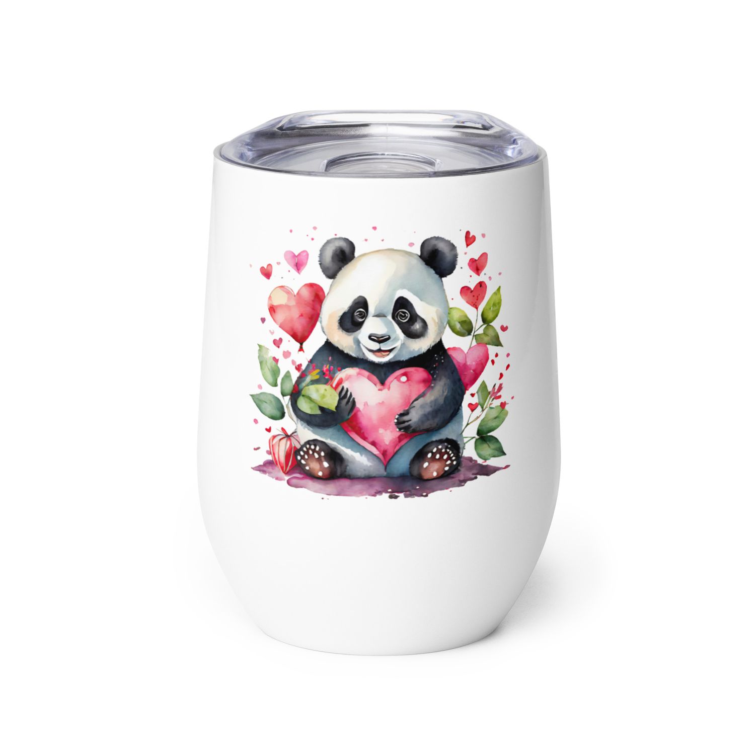 Cute Valentine Panda Wine Tumbler