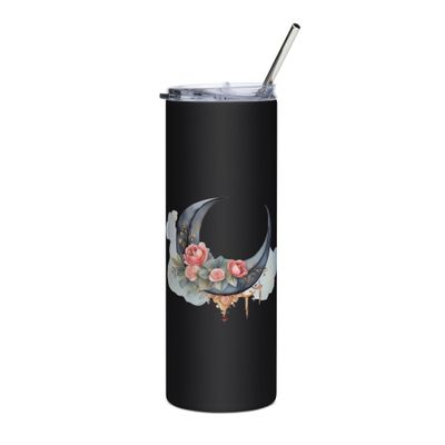 Valentine Moon and Roses Stainless Steel Tumbler
