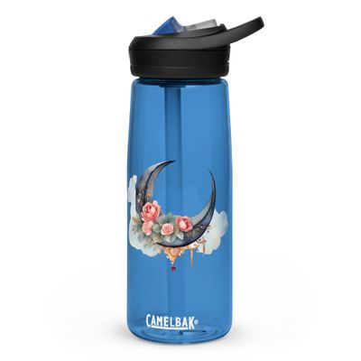 Valentine Moon and Roses Sports Water Bottle