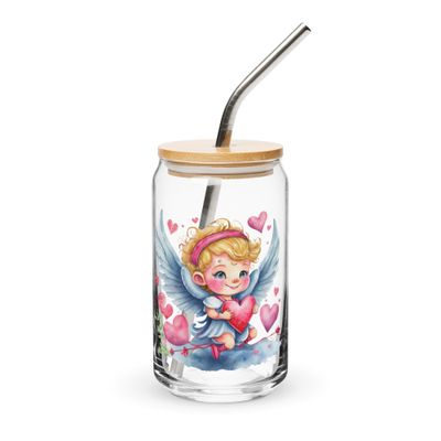 Valentine Angel Can-Shaped Glass