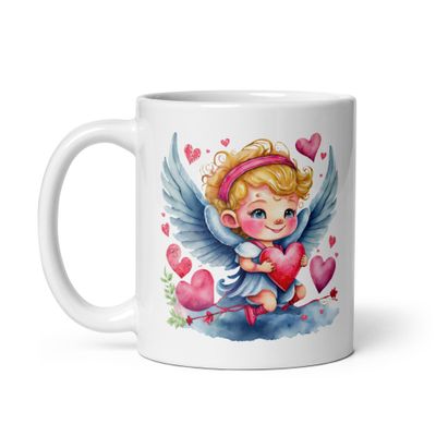 Valentine Angel White Coffee Mug
