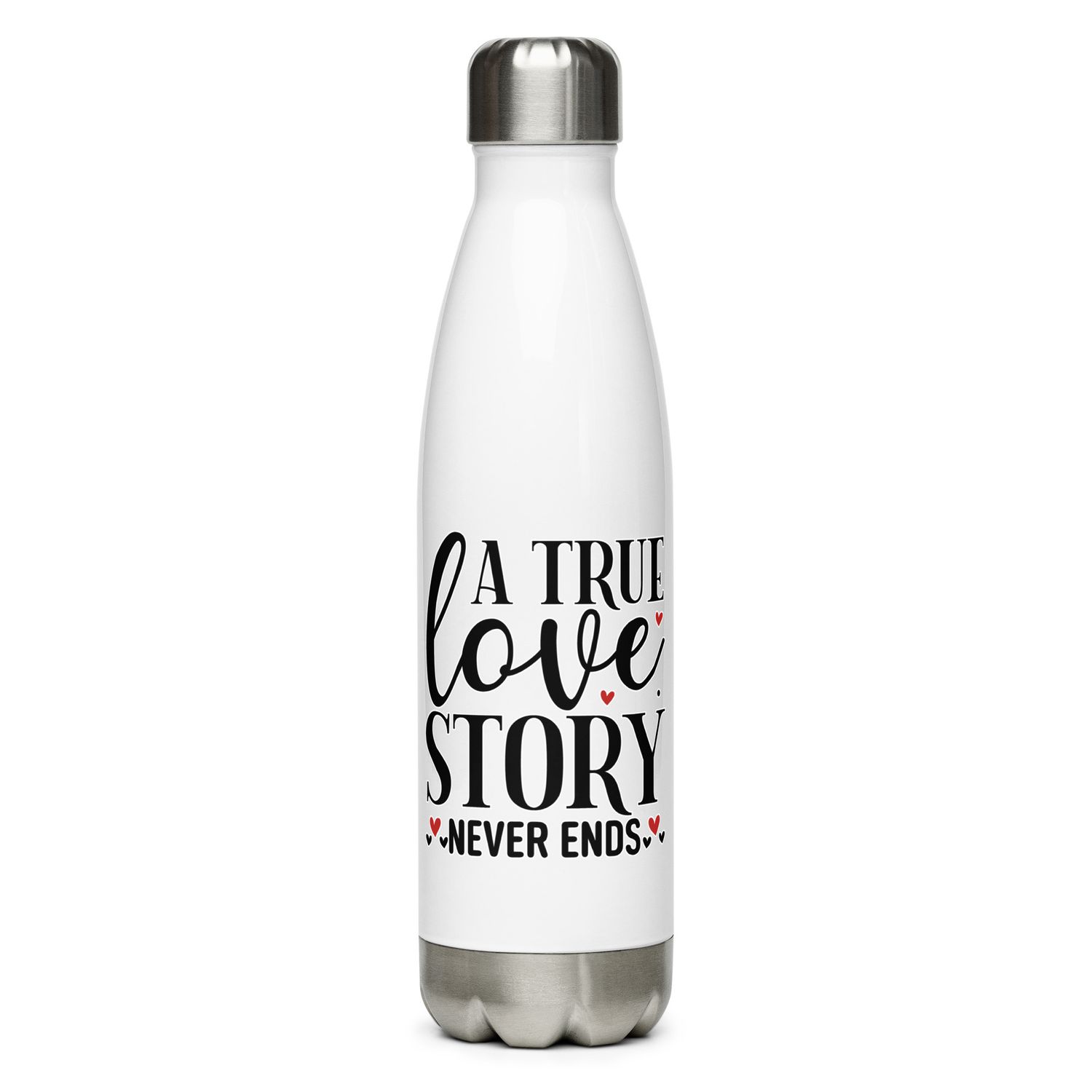 A True Love Story Never Ends Stainless Steel Water Bottle