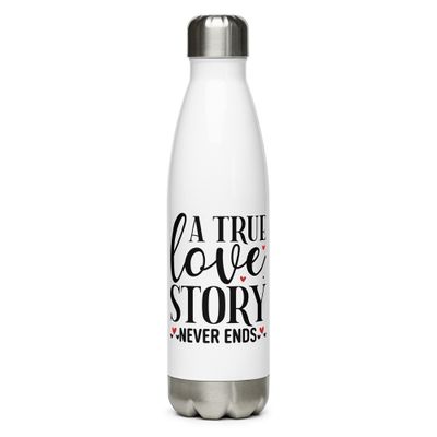 A True Love Story Never Ends Stainless Steel Water Bottle