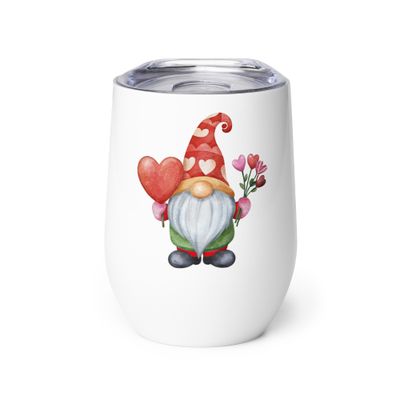 Valentine Gnome Wine Tumbler