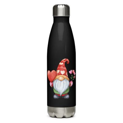 Valentine Gnome Stainless Steel Water Bottle