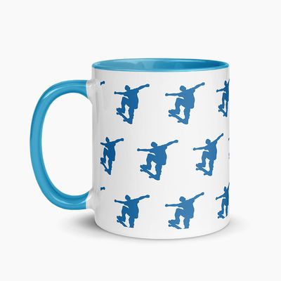 White Ceramic Mugs with Color Interior
