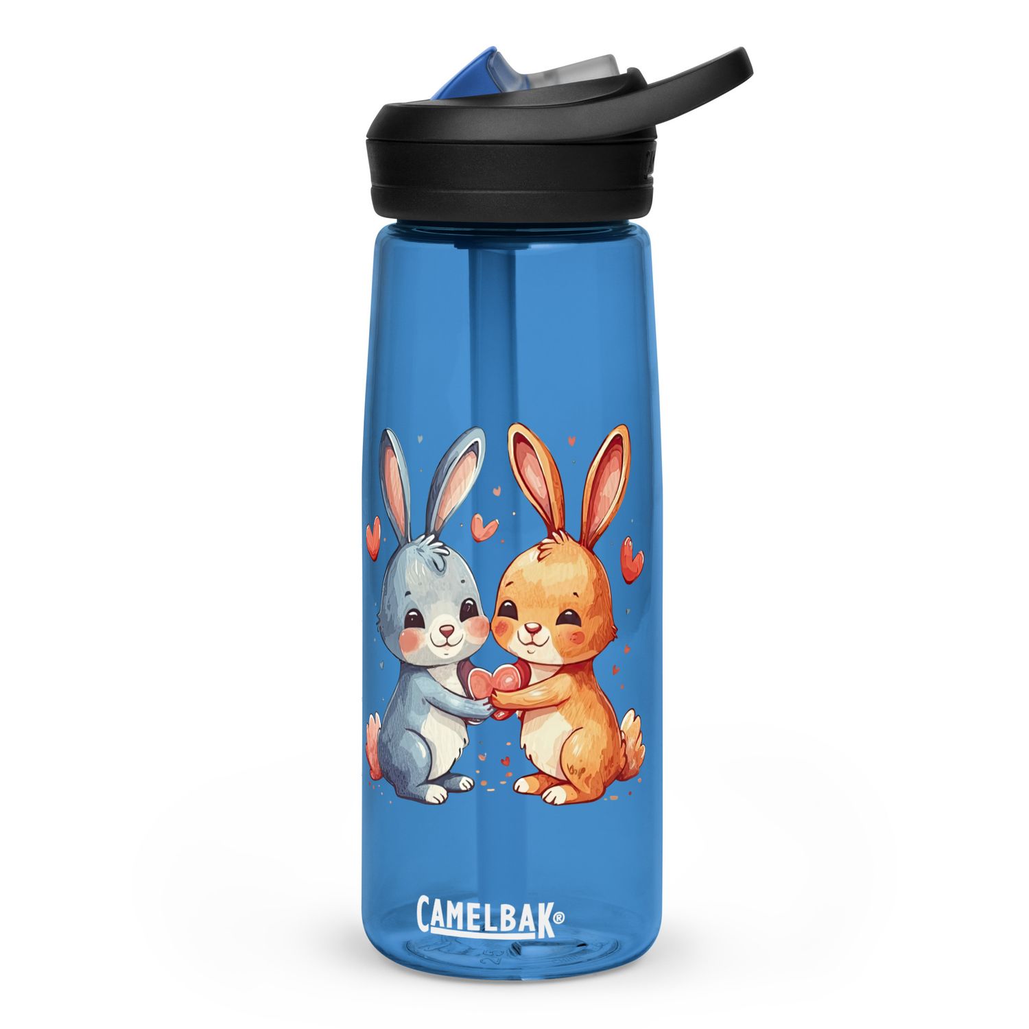 Valentine Love Rabbits Sports Water Bottle