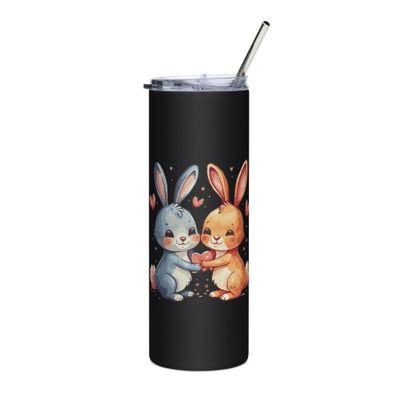 Valentine Love Rabbits Stainless Steel Tumbler