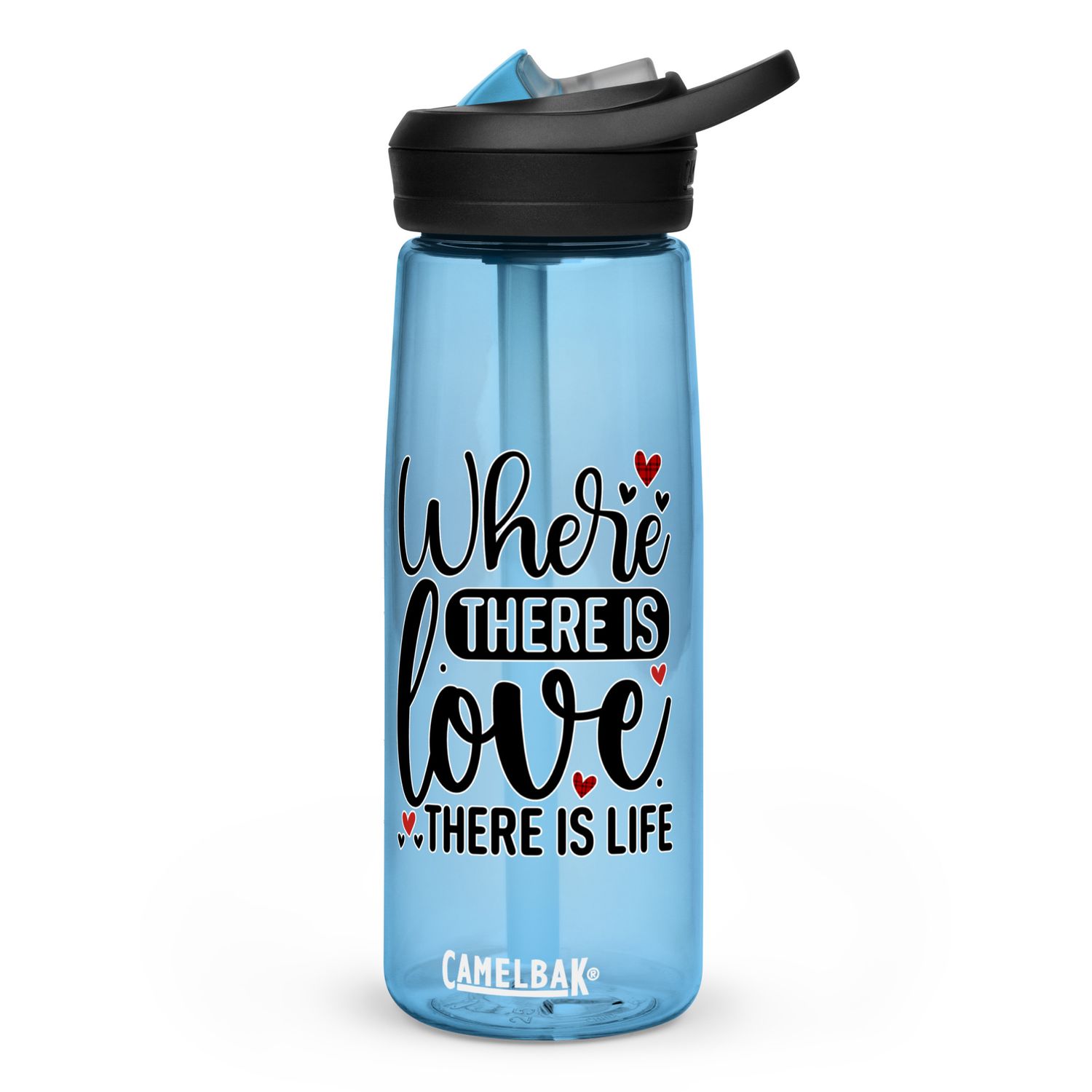Valentine-Where There Is Love There Is Life Sports Water Bottle