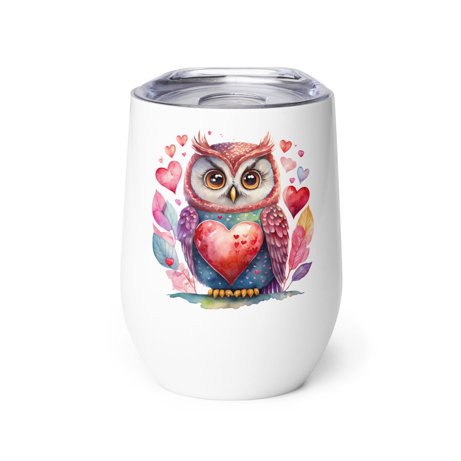 Valentine Love Owl Wine Tumbler