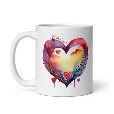 Valentine Love Heart White Coffee Mug