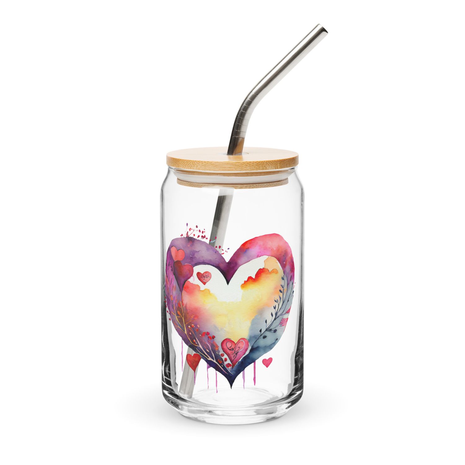 Valentine Love Heart Can-Shaped Glass