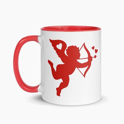 White Ceramic Mugs with Color Interior