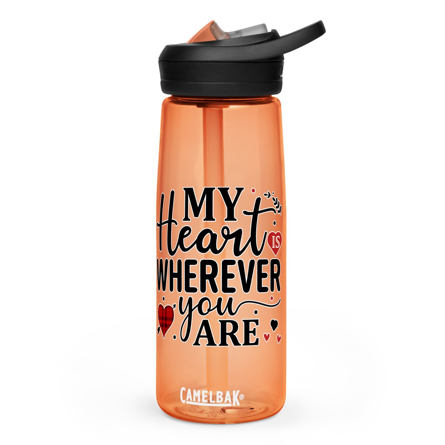 Valentine-My Heart Is Wherever You Are Sports Water Bottle