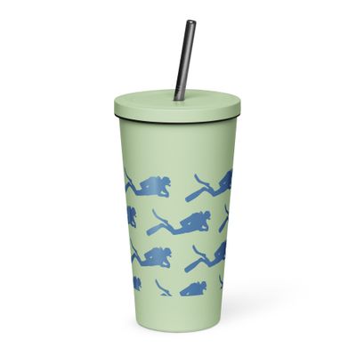Scuba Diver Insulated Tumbler with a Straw