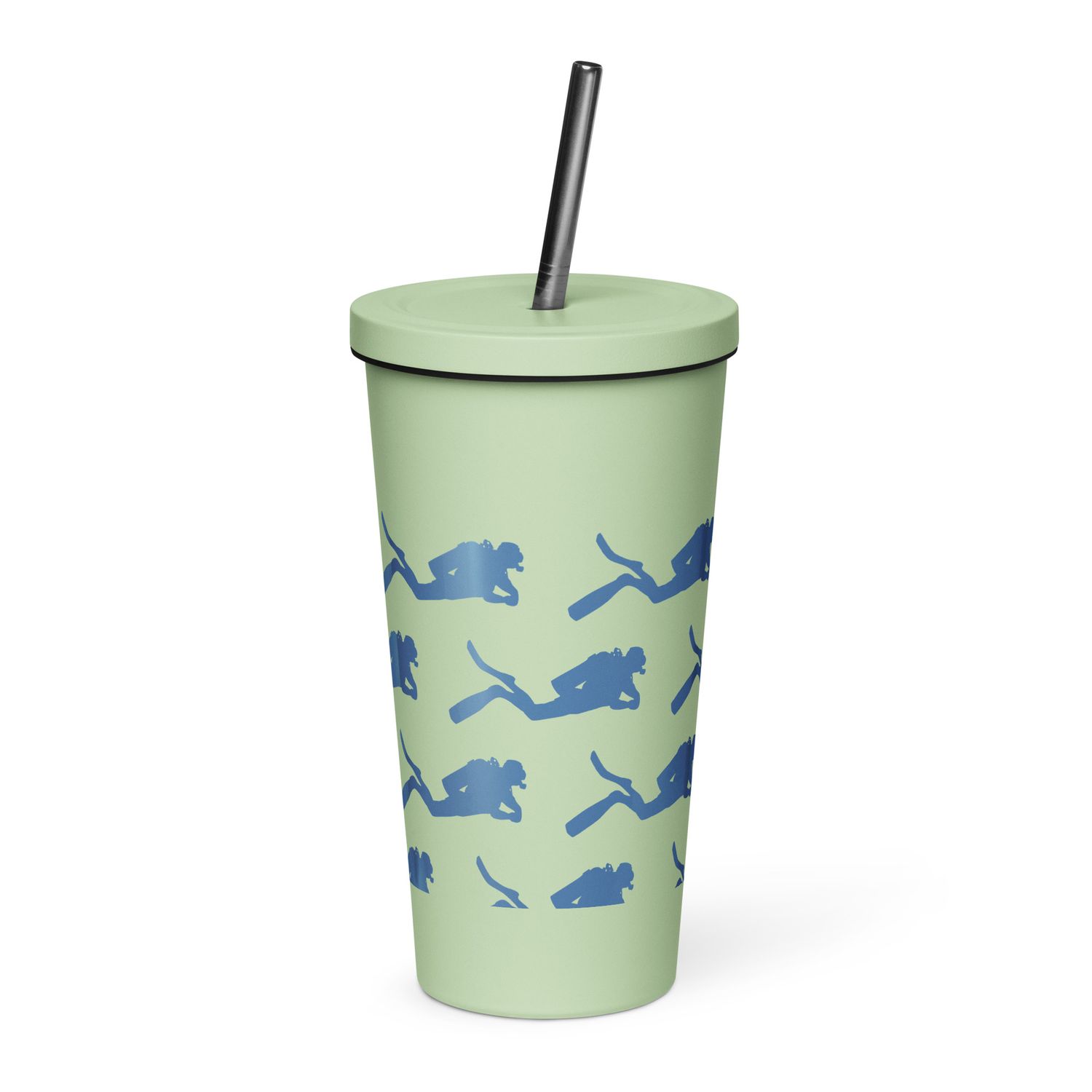 Scuba Diver Insulated Tumbler with a Straw