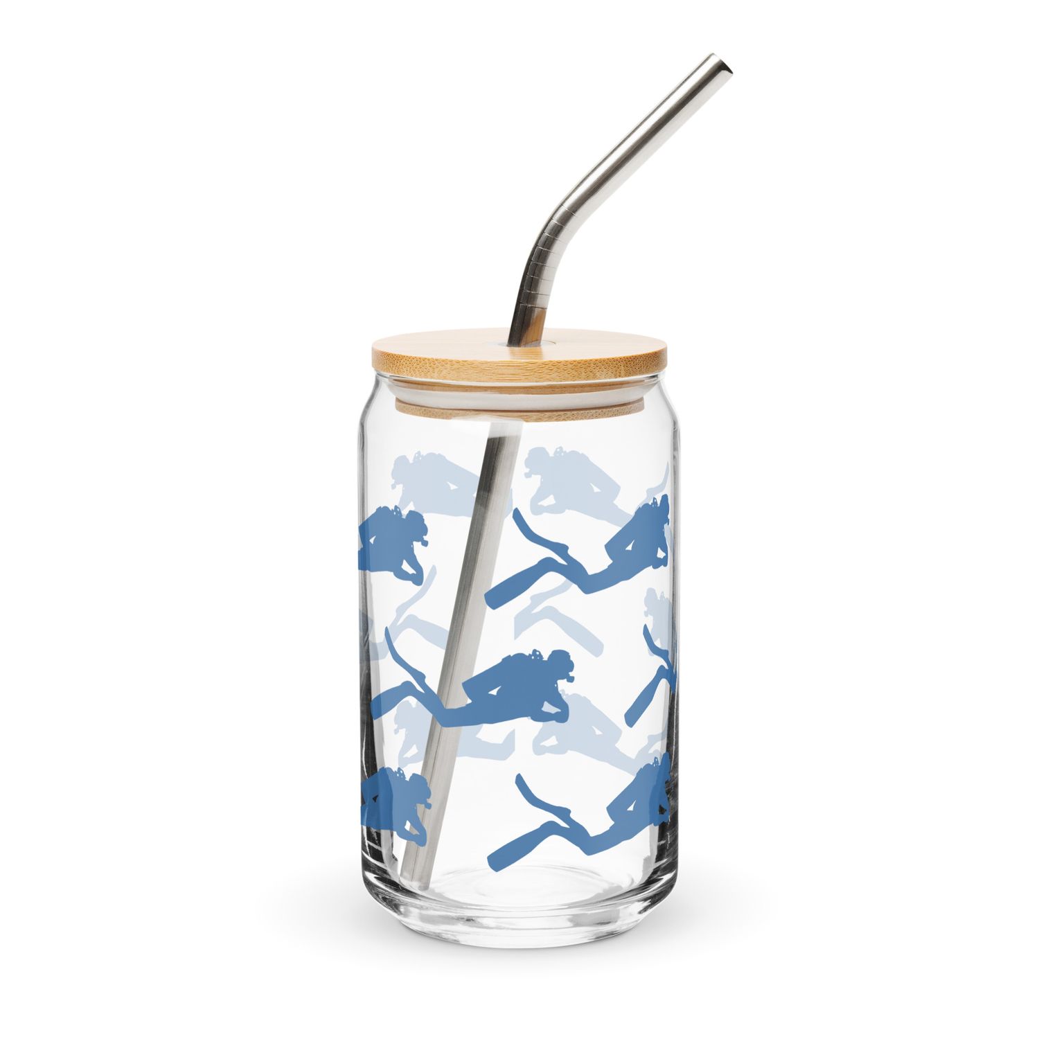 Scuba Diver Can-Shaped Glass