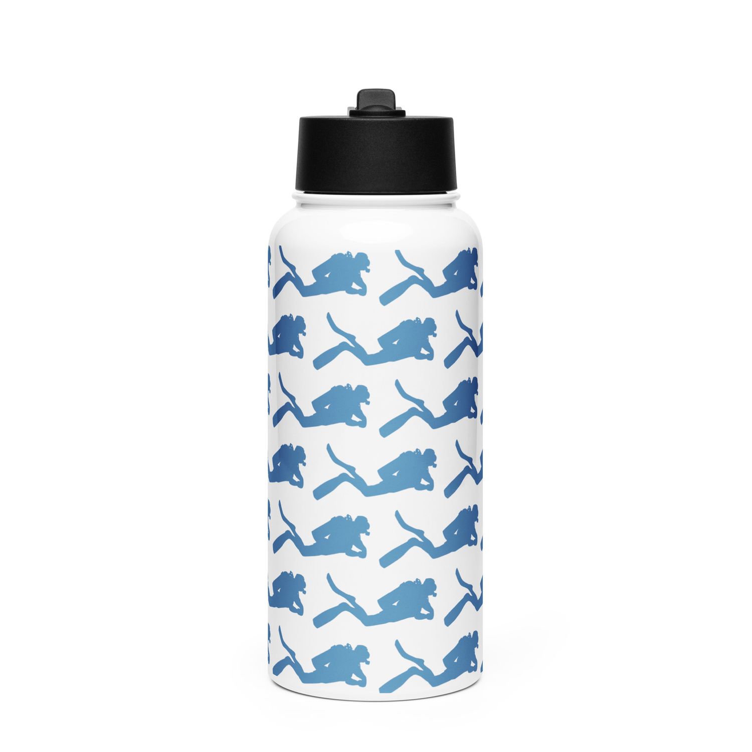 Scuba Diver Stainless Steel Water Bottle with a Straw Lid