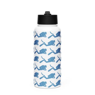 Scuba Diver Stainless Steel Water Bottle with a Straw Lid