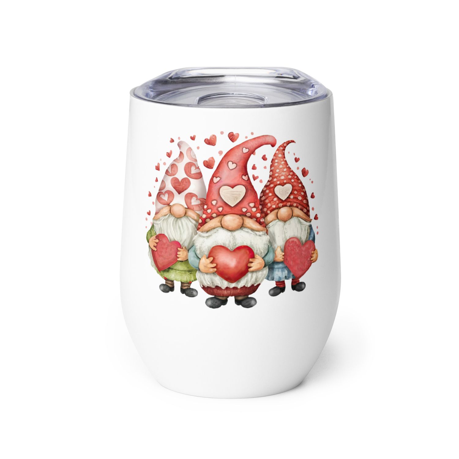 Valentine Love Gnomes Wine Tumbler