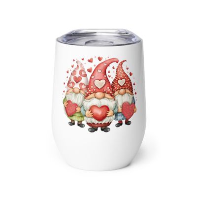 Valentine Love Gnomes Wine Tumbler