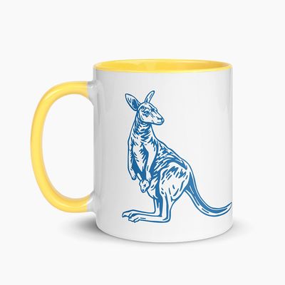 White Ceramic Mugs with Color Interior