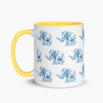 White Ceramic Mugs with Color Interior
